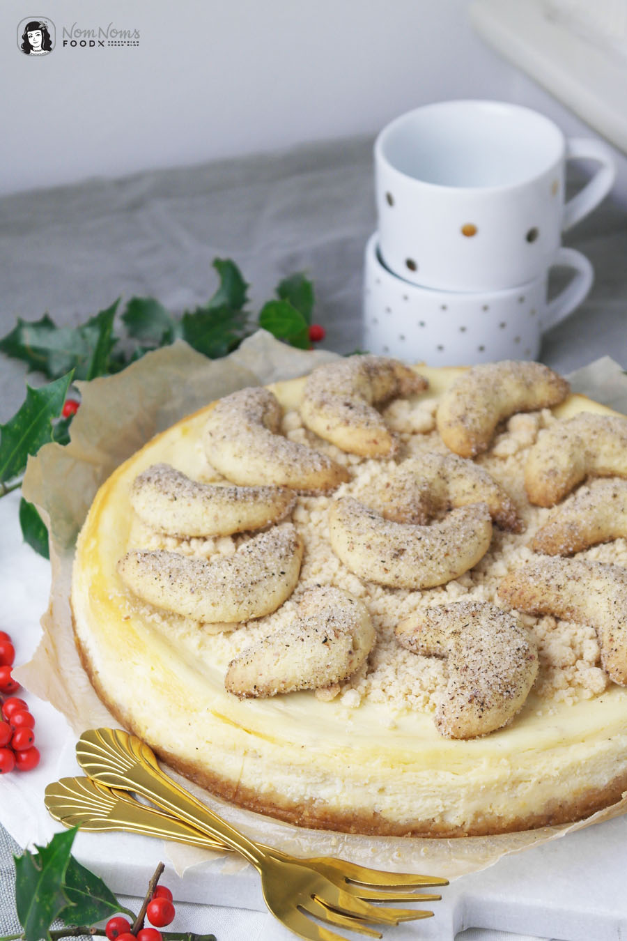 Vanillekipferl Käsekuchen