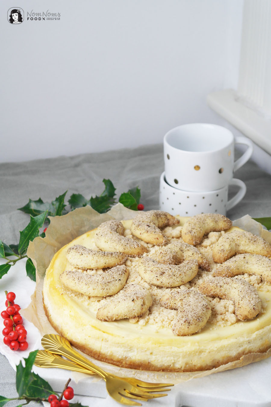 Vanillekipferl Käsekuchen