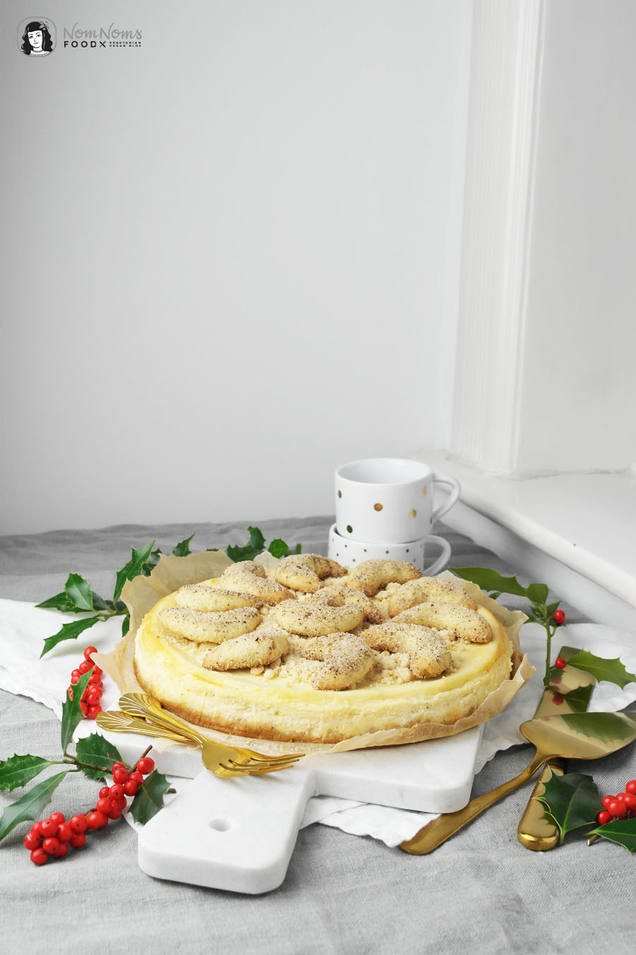 Vanillekipferl Käsekuchen