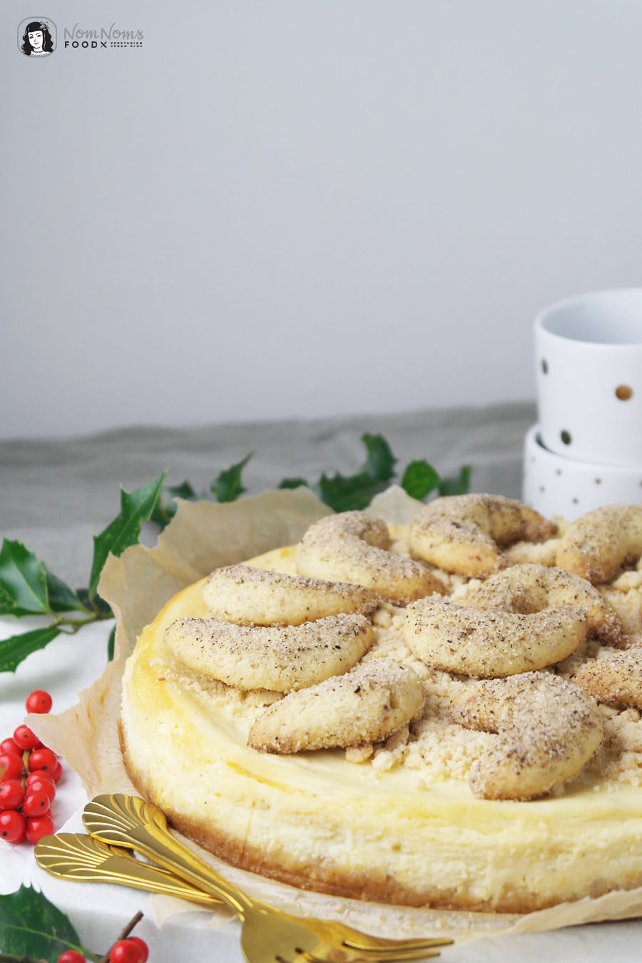 Vanillekipferl Käsekuchen