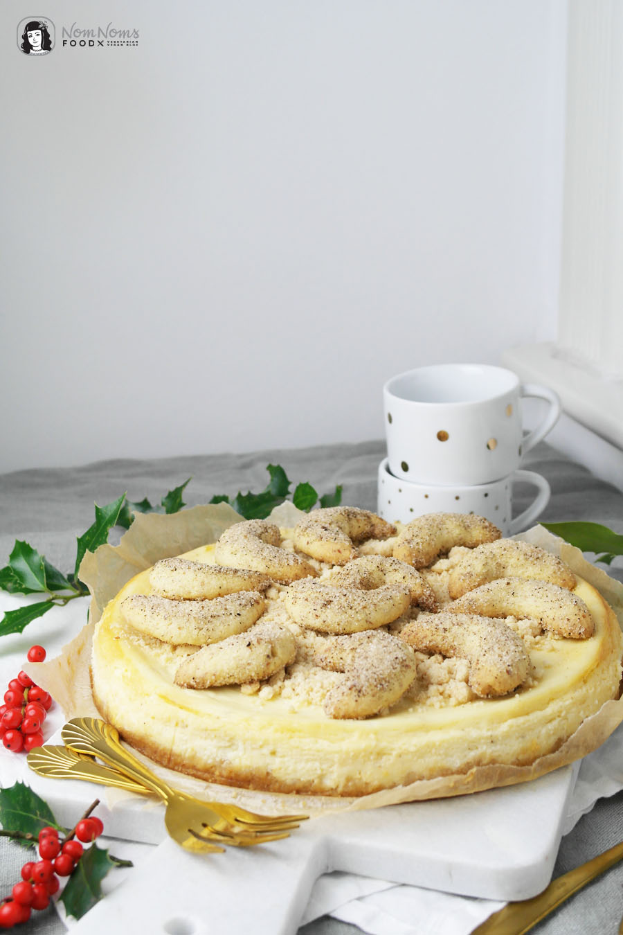 Vanillekipferl Käsekuchen