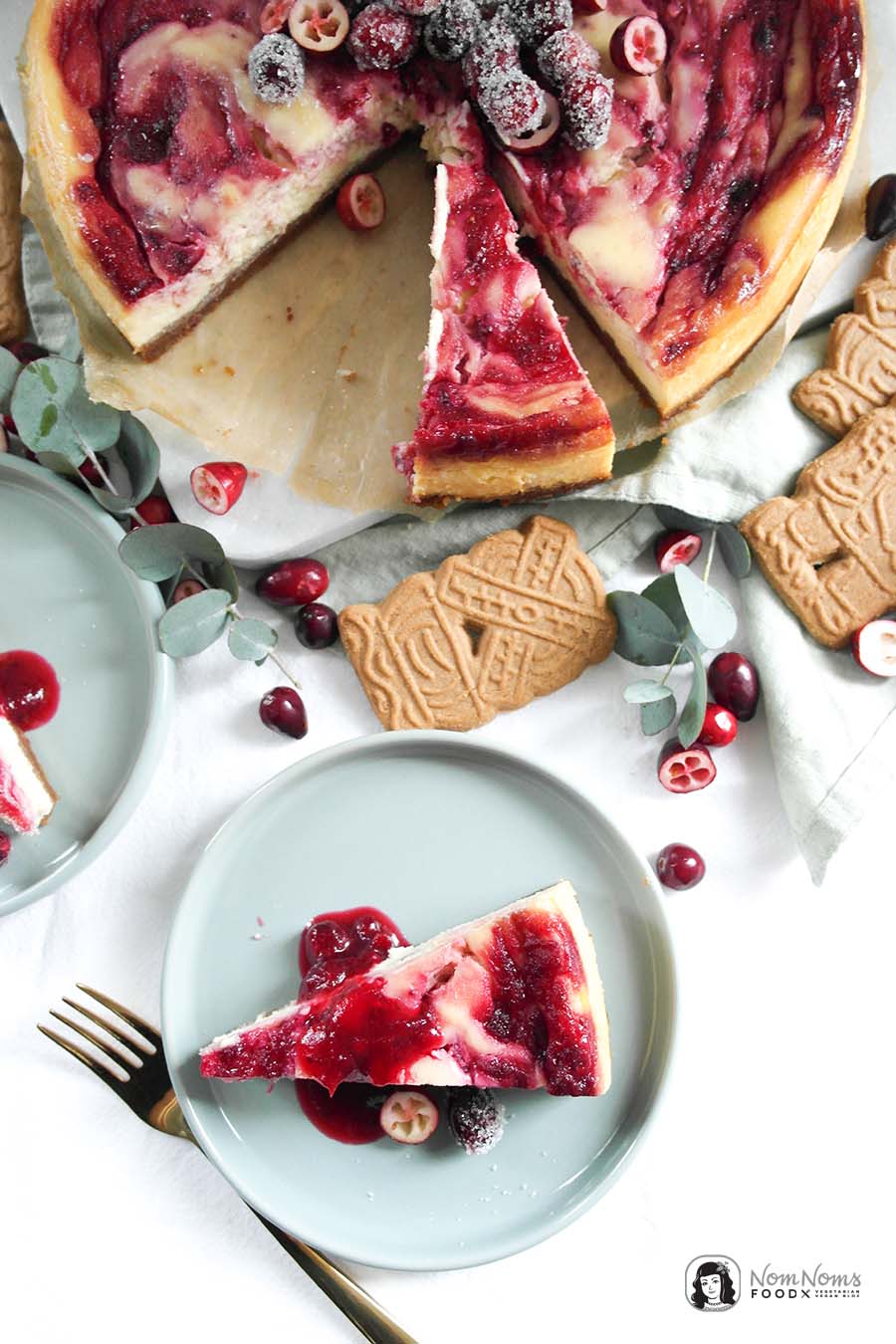 Weiße Schokolade Cranberry Käsekuchen Cranberry White Chocolate Cheesecake Xmas Boom kulinarischer Adventskalender