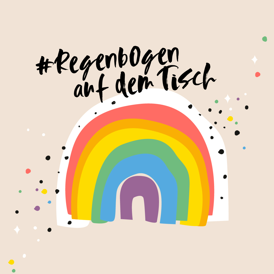 Regenbogen auf dem Tisch