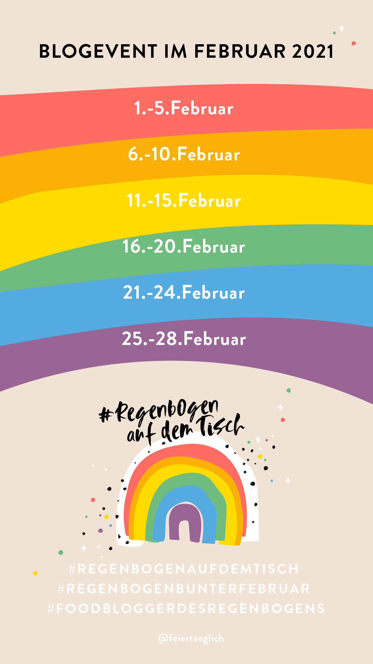 Regenbogen auf dem Tisch