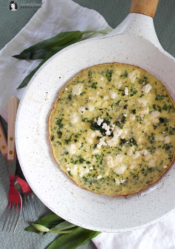 Schnelles Bärlauch-Omelette mit Feta  ❤