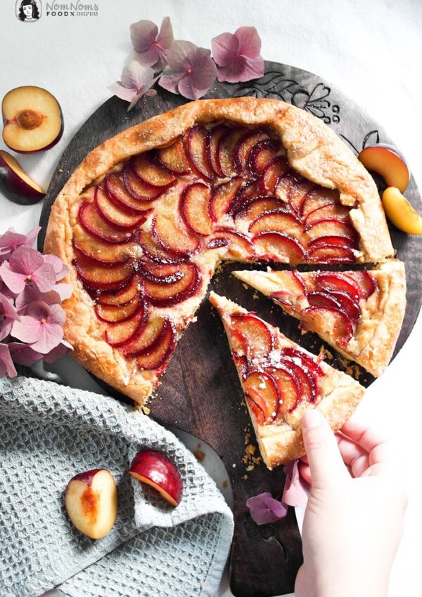 Pflaumen-Käsekuchen-Galette-Kuchen