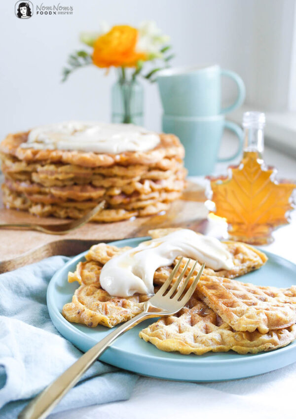 Karotten-Waffeln mit Ahornsirup-Frischkäse-Frosting ❤
