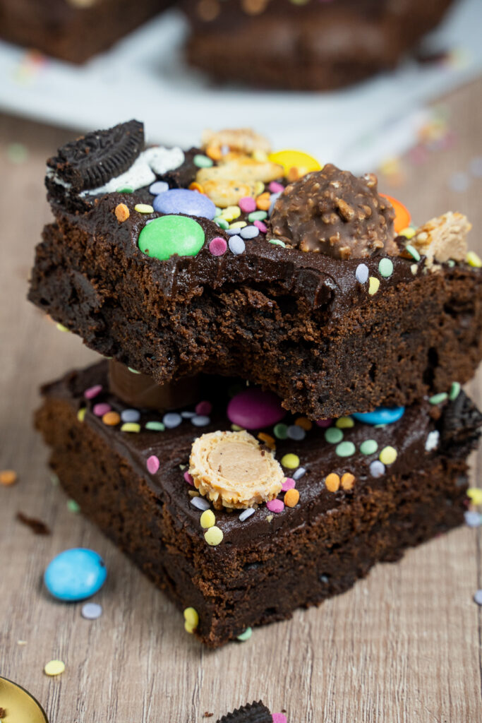 Candy Konfetti Brownies Geburtstagsfeier zu 10 Jahren Nom Noms food