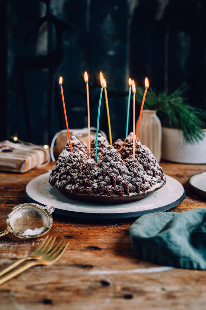 Gugelhupf mit Schoko-Lebkuchen zum Geburtstag Geburtstagsfeier zu 10 Jahren Nom Noms food