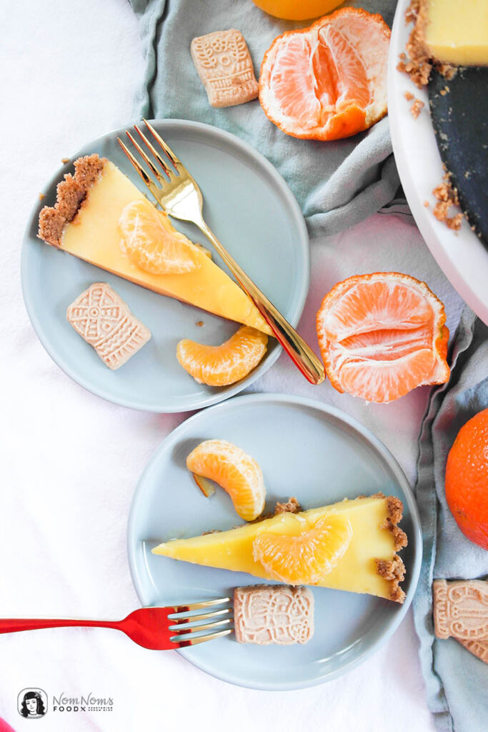 Vegane Mandarinen Tarte mit Spekulatius-Boden ohne Backen