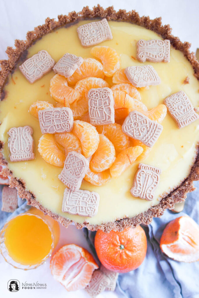 Vegane Mandarinen Tarte mit Spekulatius-Boden ohne Backen