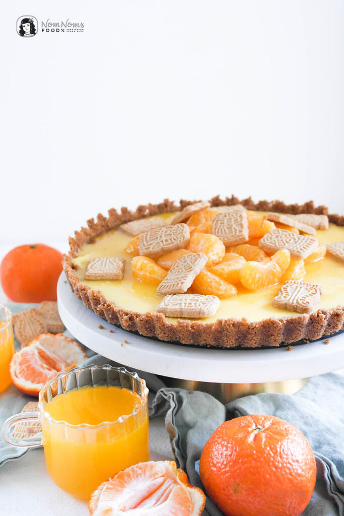 Vegane Mandarinen Tarte mit Spekulatius-Boden ohne Backen