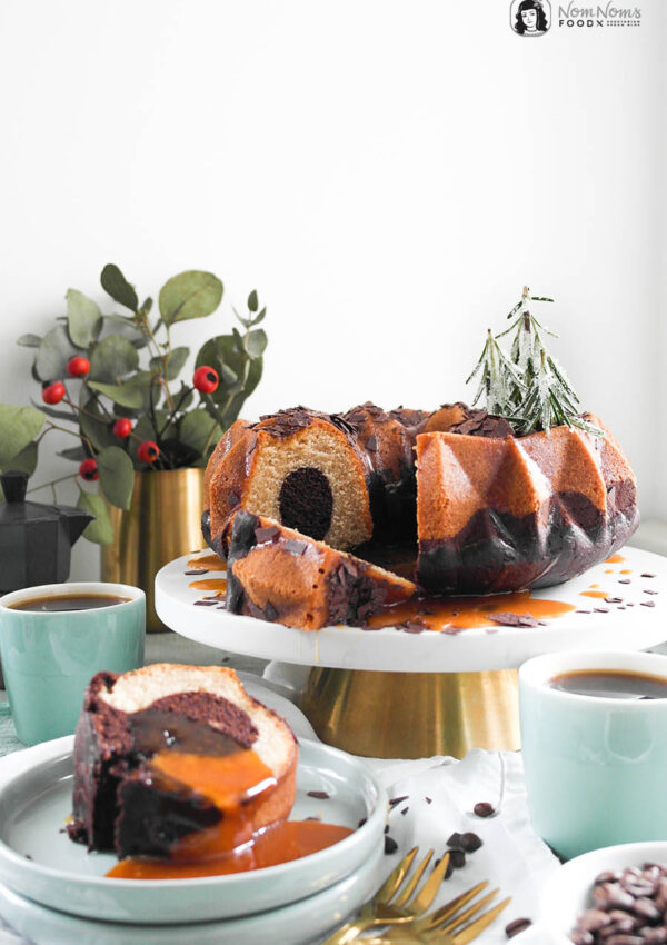 Veganer Schokoladen-Kaffee-Gugelhupf mit Salzkaramell ❤