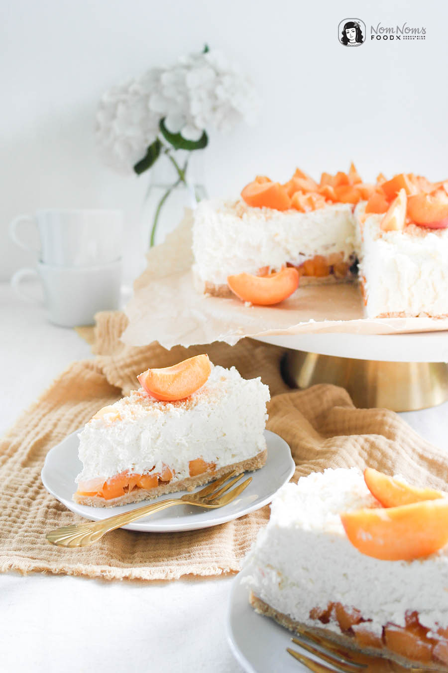 Veganer Aprikosen-Käsekuchen ohne Backen