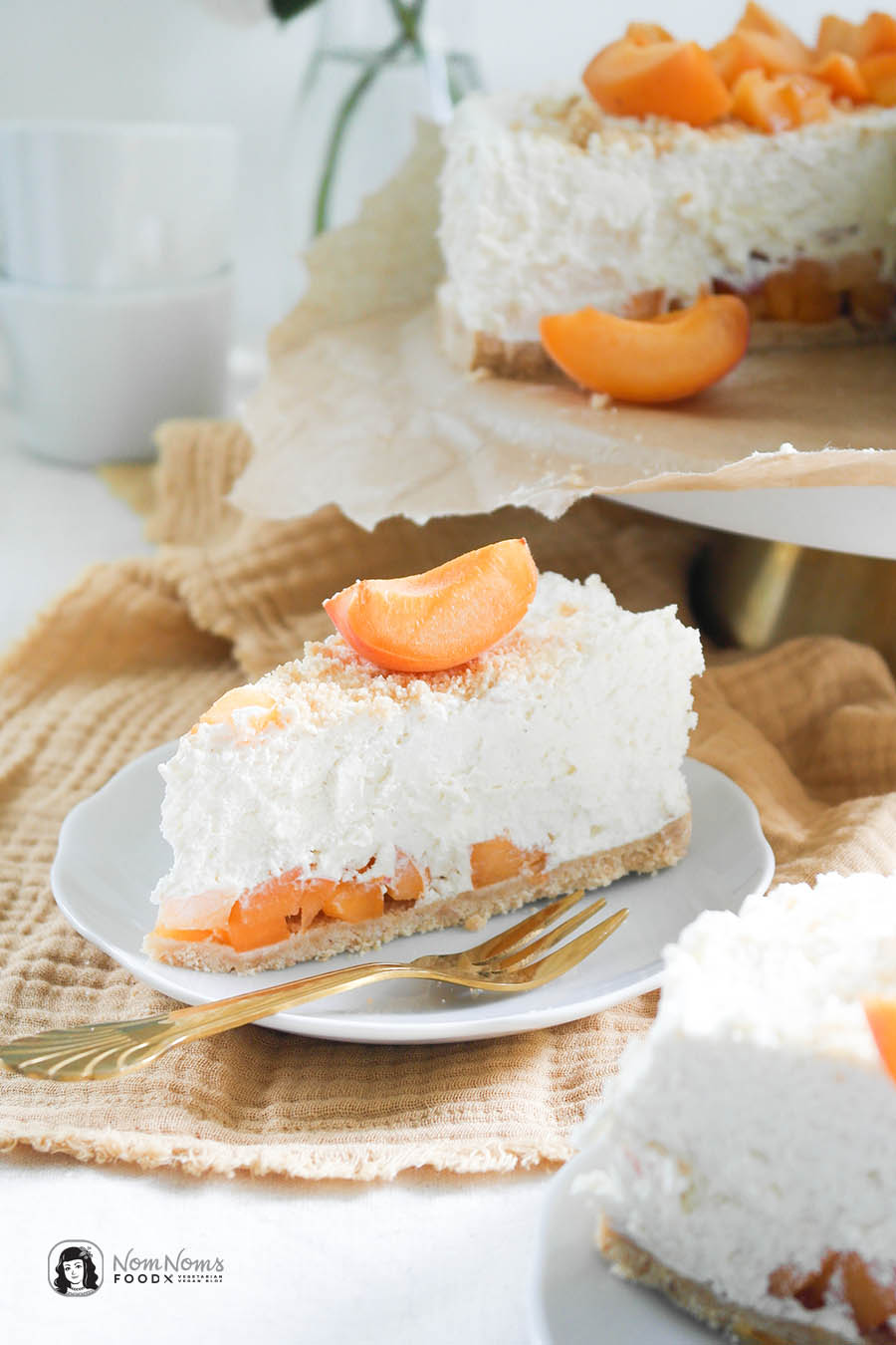 Veganer Aprikosen-Käsekuchen ohne Backen