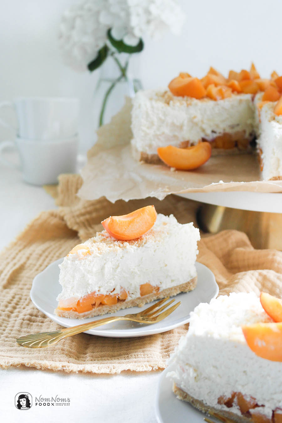 Veganer Aprikosen-Käsekuchen ohne Backen
