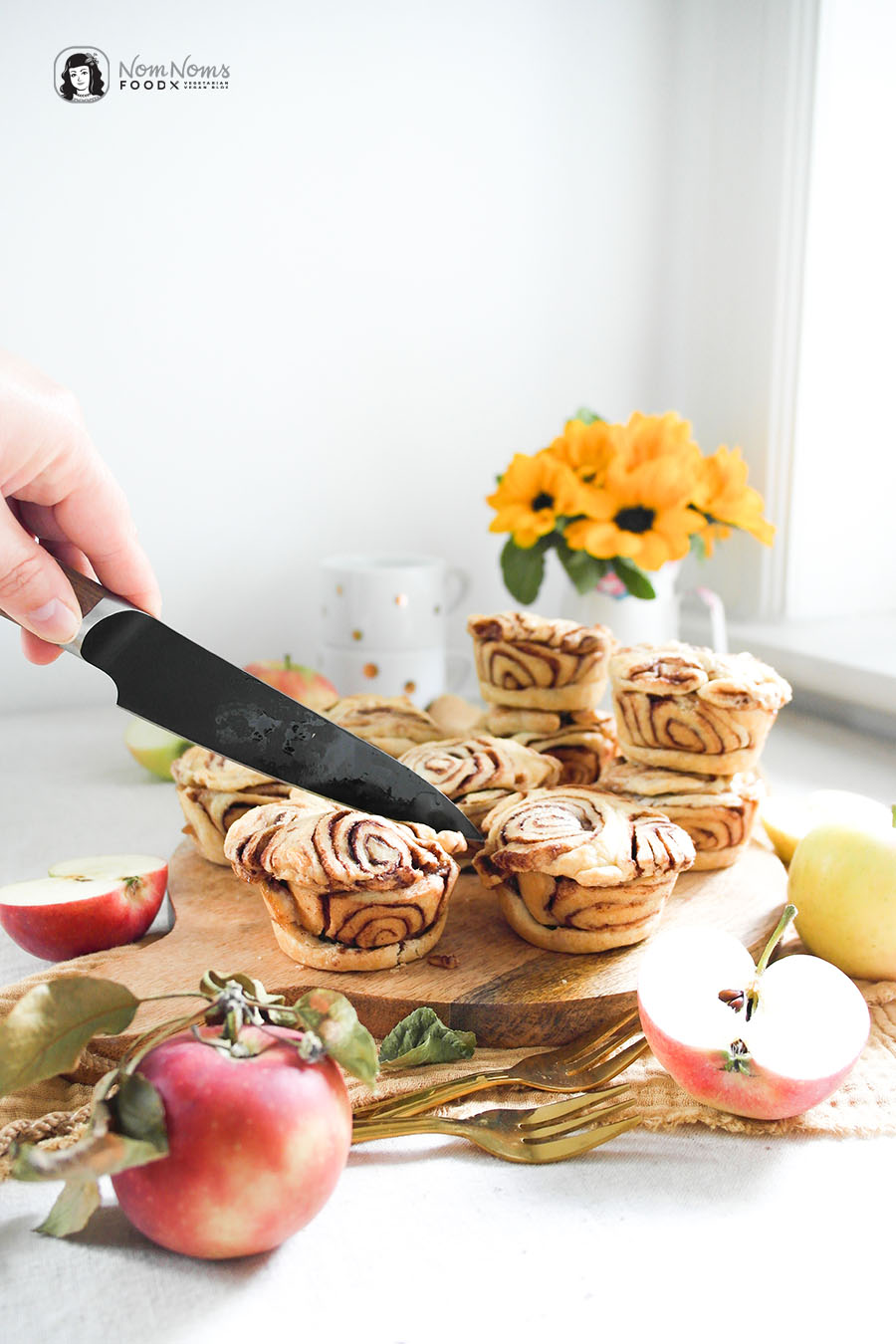 Apfel-Zimtschnecken-Küchlein aus der Muffin Form