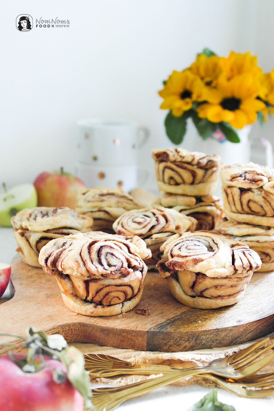 Apfel-Zimtschnecken-Küchlein aus der Muffin Form