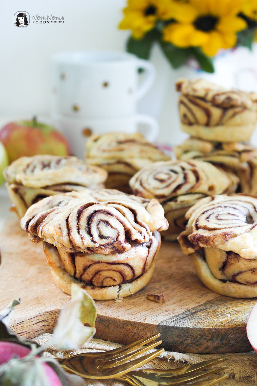 Apfel-Zimtschnecken-Küchlein aus der Muffin Form