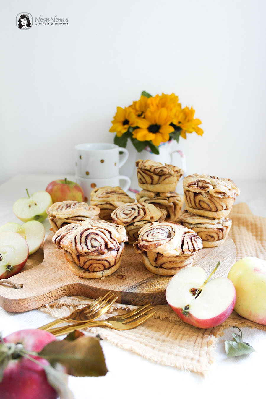 Apfel-Zimtschnecken-Küchlein aus der Muffin Form