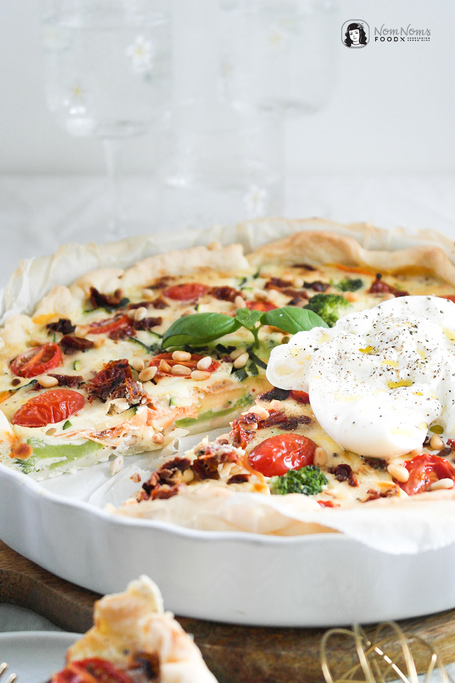 Bunte Gemüse-Quiche mit Burrata #WirSindBuntBoom Foodblogs gegen Rechts