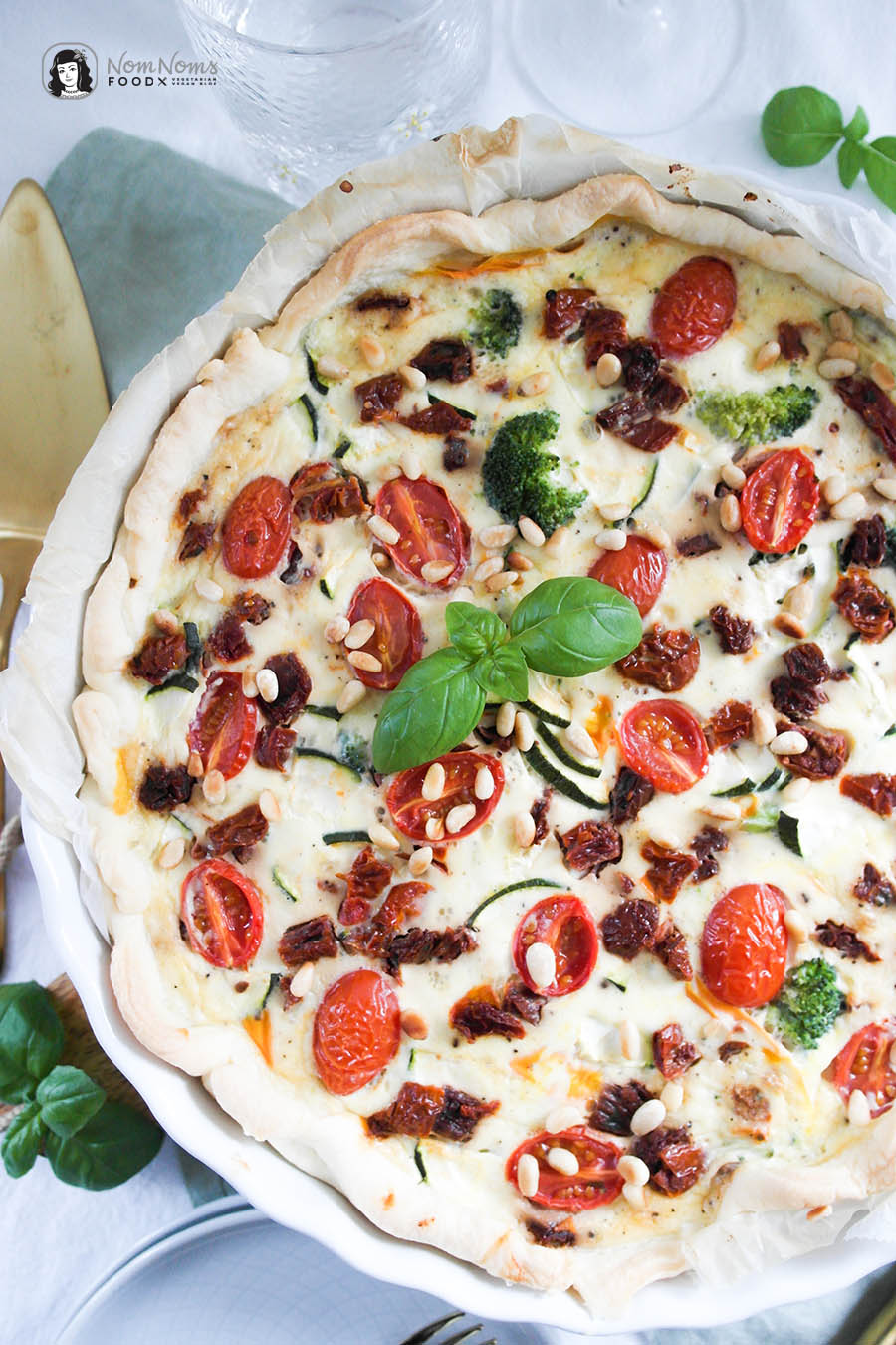 Bunte Gemüse-Quiche mit Burrata #WirSindBuntBoom Foodblogs gegen Rechts