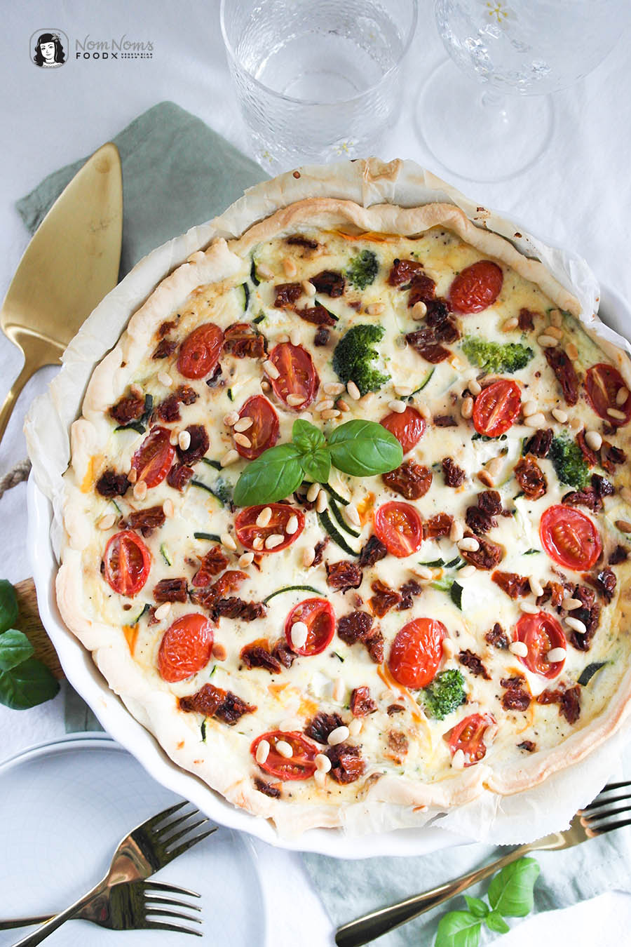 Bunte Gemüse-Quiche mit Burrata #WirSindBuntBoom Foodblogs gegen Rechts