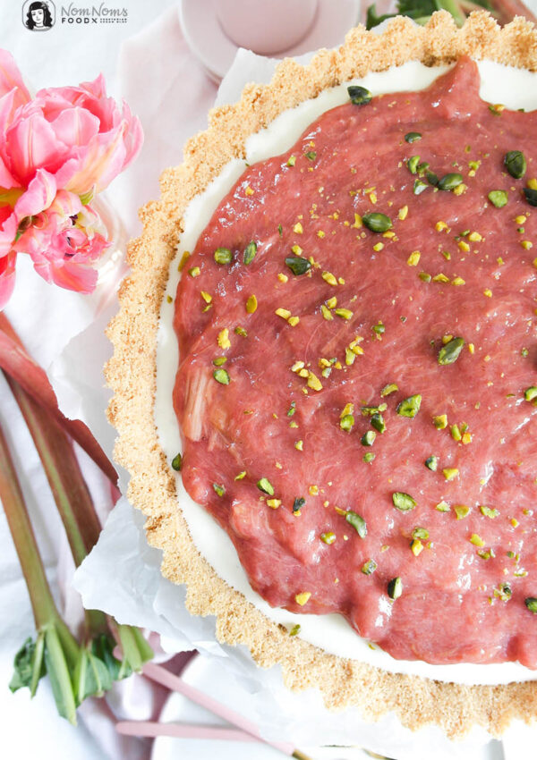 Rhabarber Cheesecake mit Rhabarber-Vanille-Kompott ohne Backen ❤