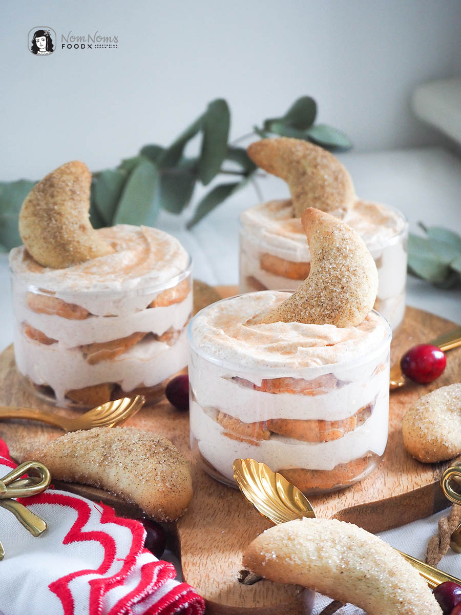 Knusprig-cremiges Vanillekipferl-Tiramisu mit Zimt-Creme - Dessert im Glas