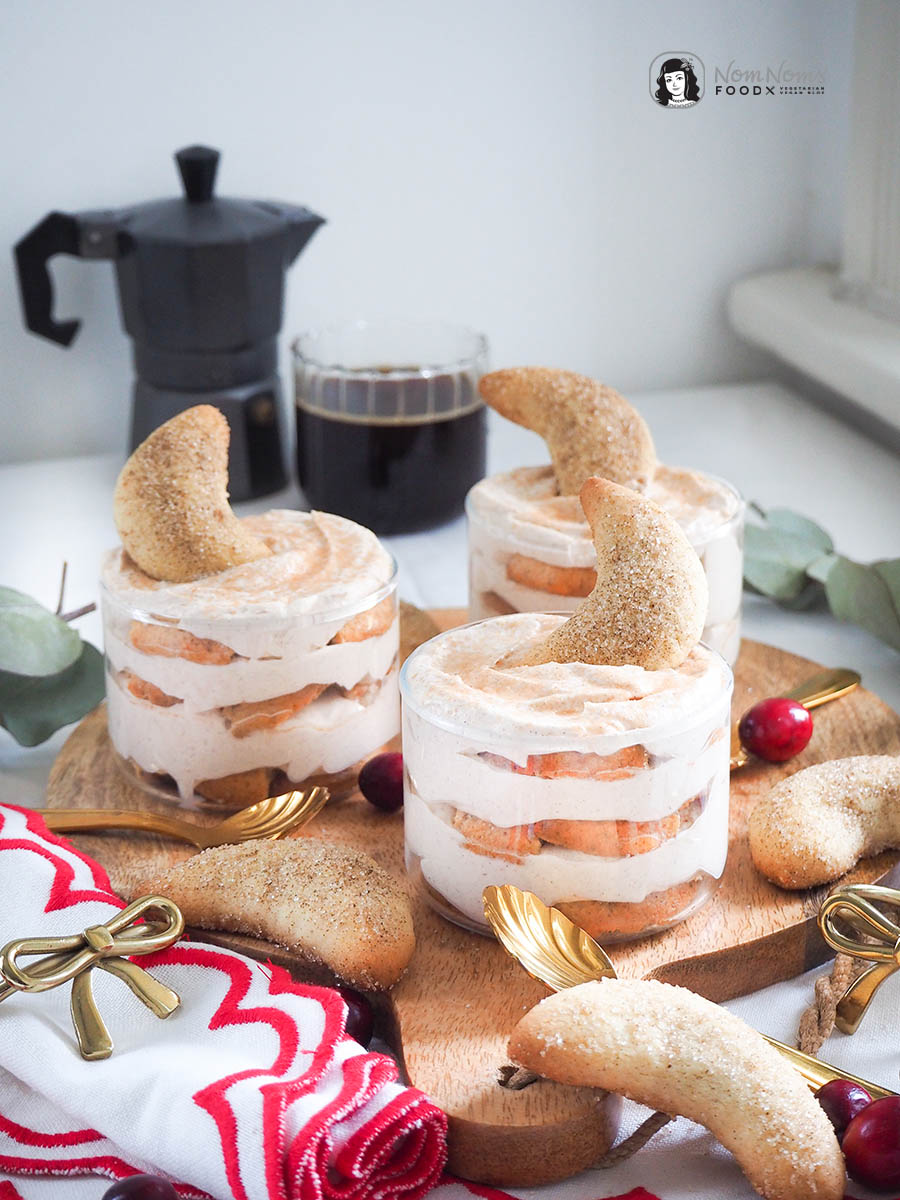 Knusprig-cremiges Vanillekipferl-Tiramisu mit Zimt-Creme - Dessert im Glas