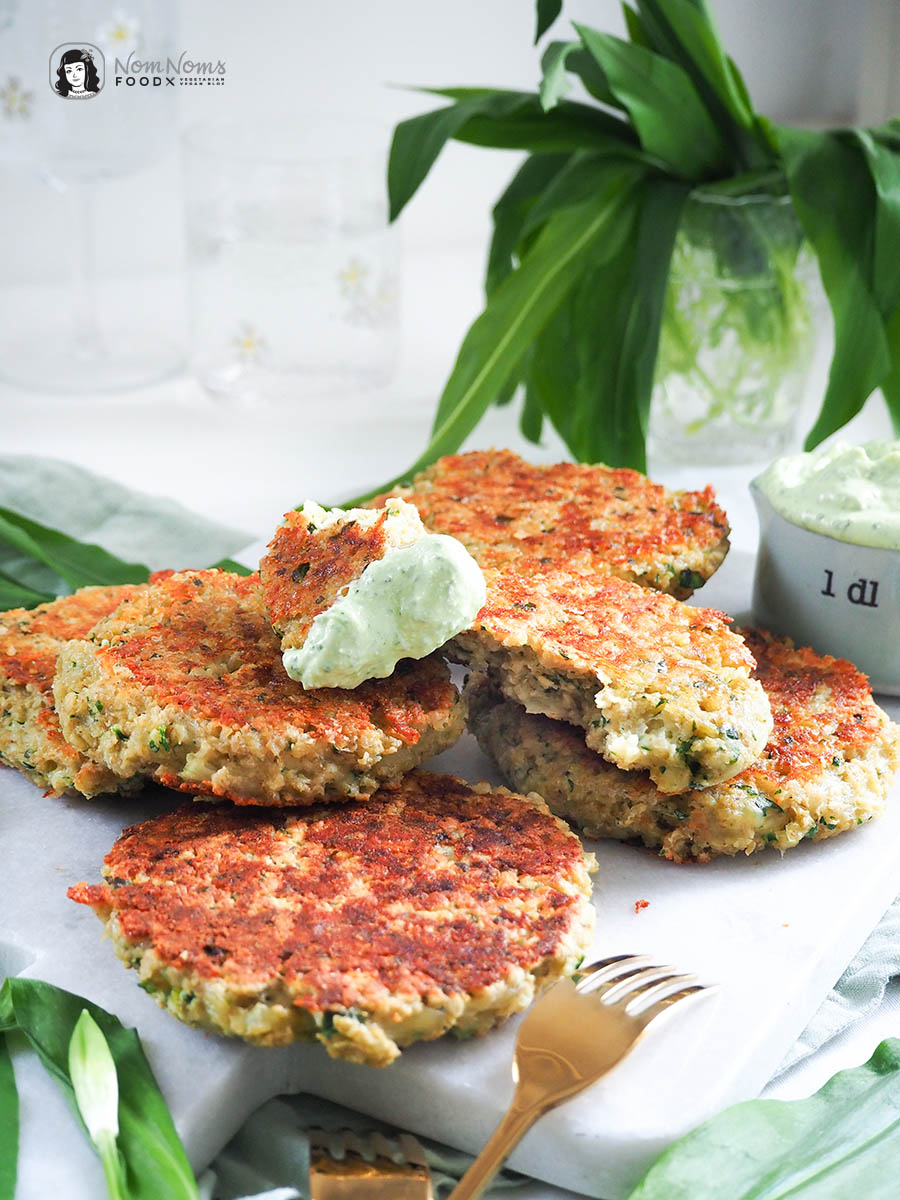 Bärlauch-Käse-Bratlinge mit Haferflocken