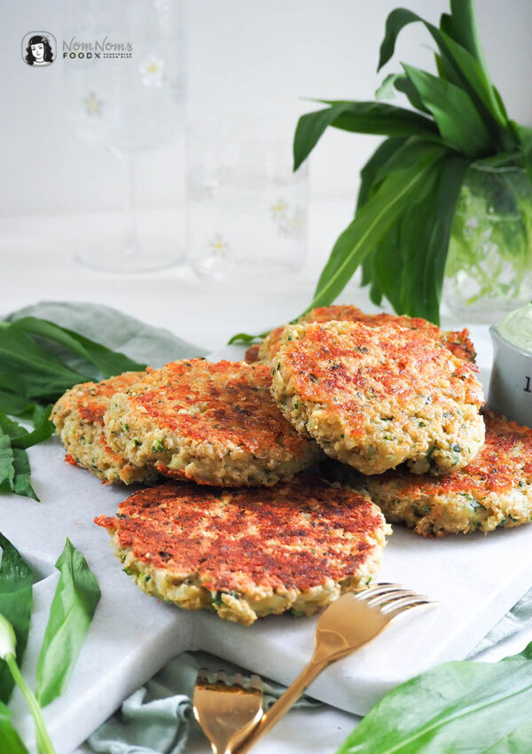 Bärlauch-Käse-Bratlinge mit Haferflocken